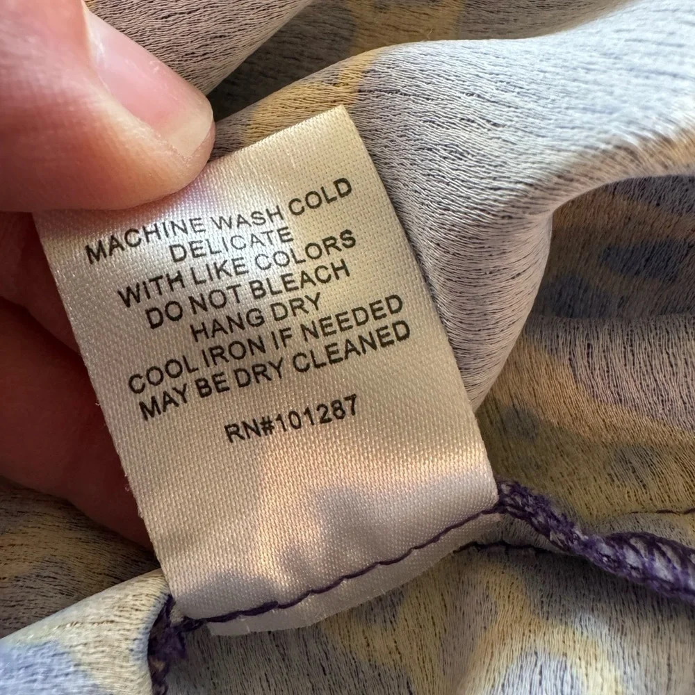 Neiman Marcus Vintage Dress Purple Chain Print V Neck Midi Dress / 2